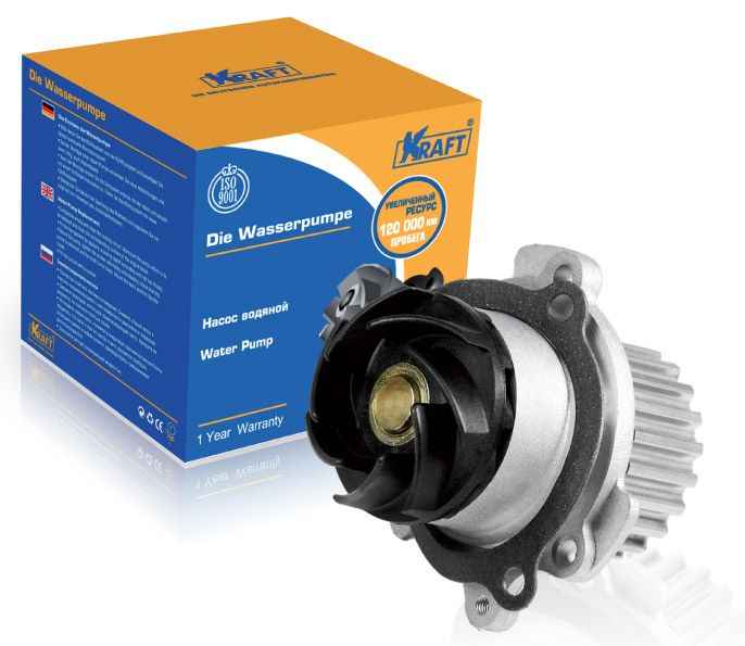 Помпа ВАЗ 1118 Калина, 2170 Приора после 2008г, 2190 Гранта 16 кл., Vesta , X-Ray <b>KRAFT KT 059304</b> - изображение