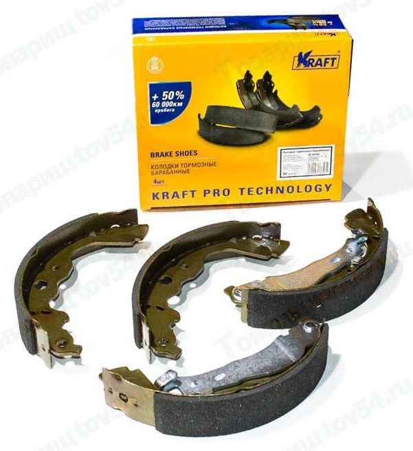 Колодки тормозные задние Renault Logan, Lada Largus 230мм с рычагом <b>KRAFT KT 091501</b> (7701210109) - изображение