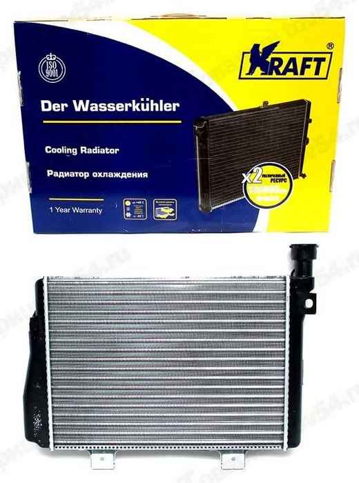 Радиатор охлаждения ВАЗ 2106 алюминиевый <b>KRAFT KT 104007</b> - изображение