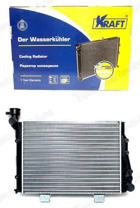 Радиатор охлаждения ВАЗ 2107 алюминиевый <b>KRAFT KT 104009</b> - изображение