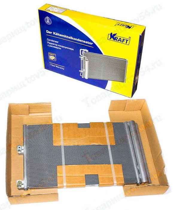 Радиатор кондиционера ВАЗ 2123 Chevrolet Niva (2002-) с ресивиром <b>KRAFT KT 104042</b> - изображение