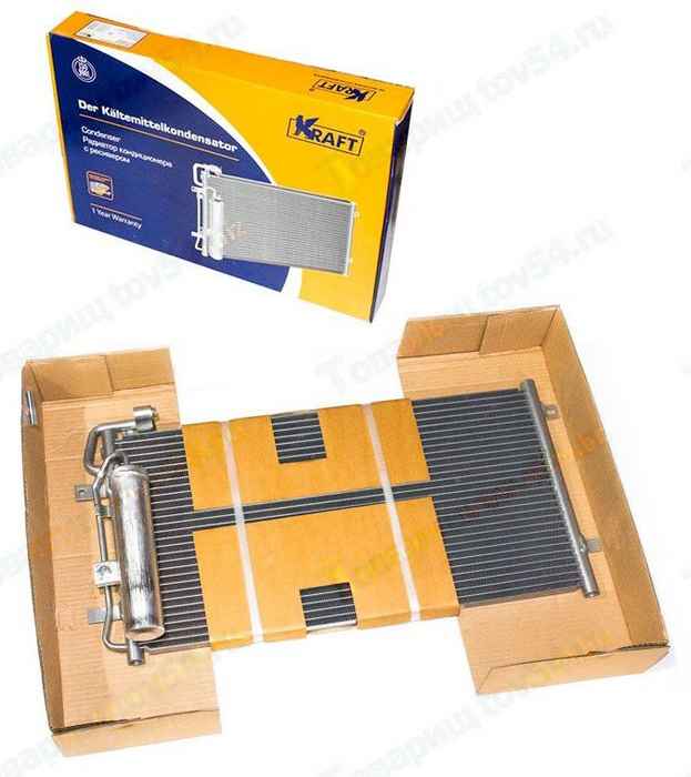 Радиатор кондиционера ВАЗ 2170 Приора Halla с ресивиром <b>KRAFT KT 104043</b> - изображение