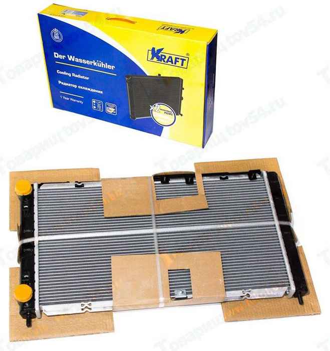 Радиатор охлаждения ВАЗ 1118 Калина с кондиционером алюминиевый <b>KRAFT KT 104049</b> - изображение