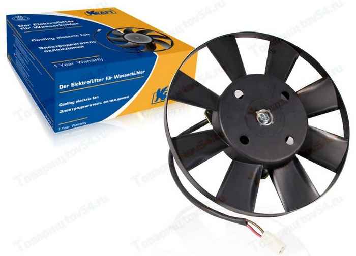 Вентилятор охлаждения ВАЗ 1117-1119, 2123 Нива Шевроле 8 лопастей <b>KRAFT KT 104506</b> - изображение