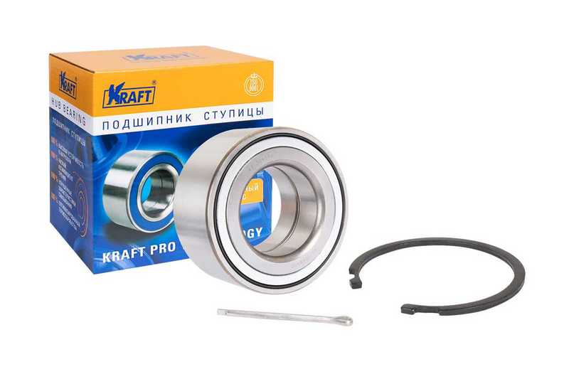 Подшипник ступицы переднего колеса, комплект Nissan Almera II (00-) F 1.3-1.8 (без ABS) OBER <b>KRAFT KT204594</b> - изображение