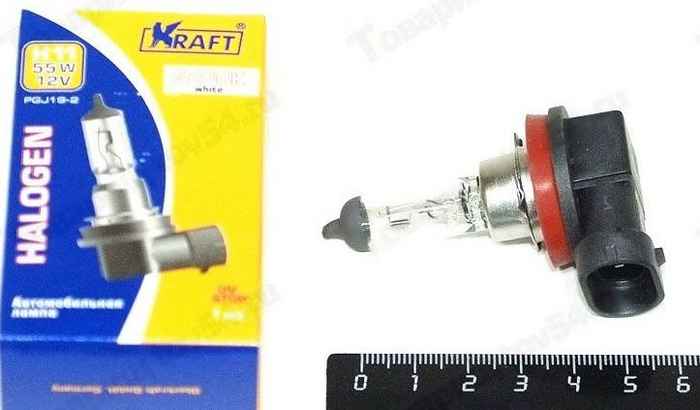 Лампа Н11 12V 55W (противотуманной фары Калина, Приора) PGJ19-2 <b>KRAFT KT 700020</b> - изображение