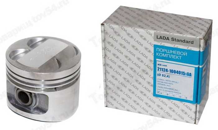 Поршень ВАЗ 21124 (82,4) группа A (с пальцами) <b>LADA STANDARD 21124-1004015-6A</b> - изображение Поршень ВАЗ 21124 (82,4) группа A (с пальцами) <b>LADA STANDARD 21124-1004015-6A</b> - изображение