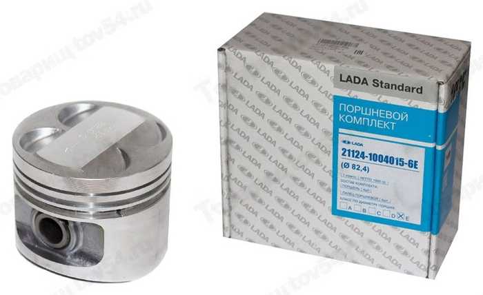 Поршень ВАЗ 21124 (82,4) группа E (с пальцами) <b>LADA STANDARD 21124-1004015-6E</b> - изображение