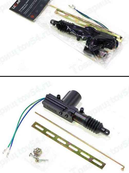 Мотор-редуктор блокировки замка двери ВАЗ 21093 (соленоид) 2 контакта <b>LECAR-0000303-07</b> - изображение