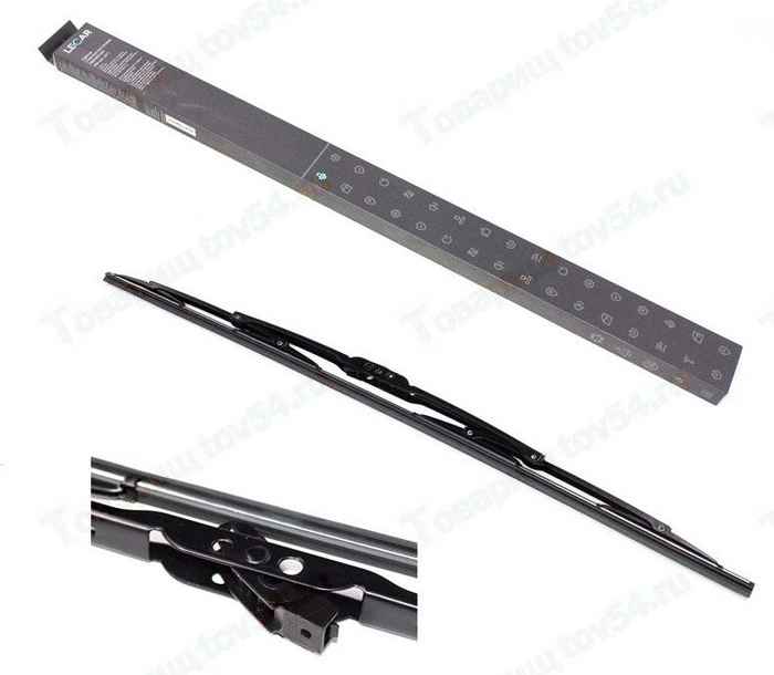 Щетка стеклоочистителя каркасная 600мм 24', 1 сменный адаптер <b>LECAR-0000708-01</b> - изображение