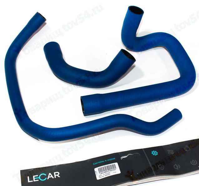 Патрубок радиатора Renault Logan, Largus (16кл) отводящий тройник синий <b>LECAR-0171821-02</b> - изображение