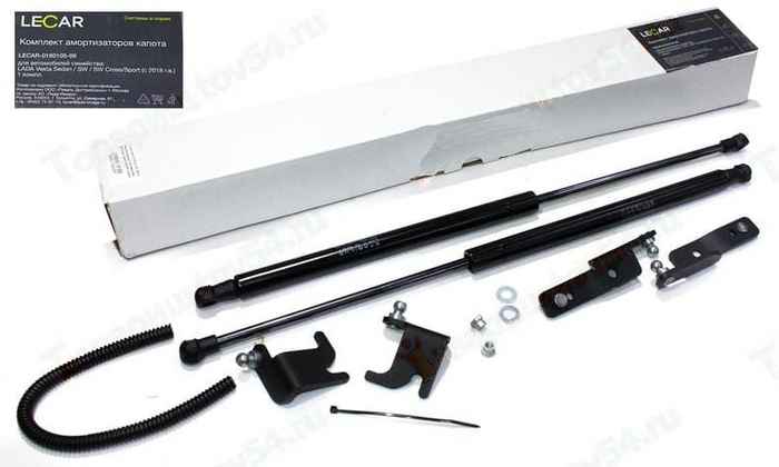 Амортизаторы/упоры крышки багажника ВАЗ 2180 Vesta SW, SW Cross, Sport (2 шт) с креплениями <b>LECAR018010509</b> - изображение