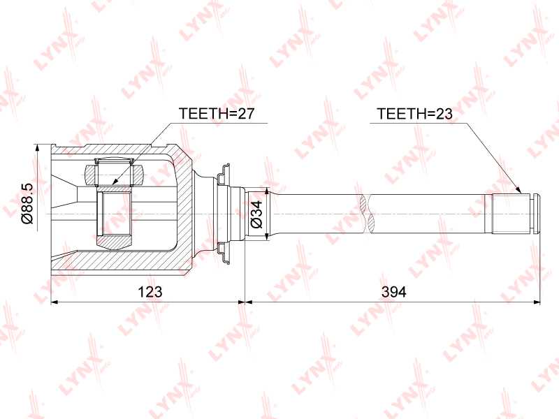 Шрус внутренний R LEXUS RX300 03-08, TOYOTA Highlander 2.4-3.3 00-07 / RAV 4 II 2.0 01-05 <b>LYNXAUTO CI-3729</b> - изображение