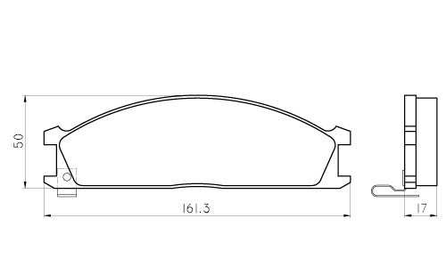 Колодки тормозные дисковые к-т с мех. индикатором износа Nissan Subaru <b>МАРКОН 07102170</b> - изображение