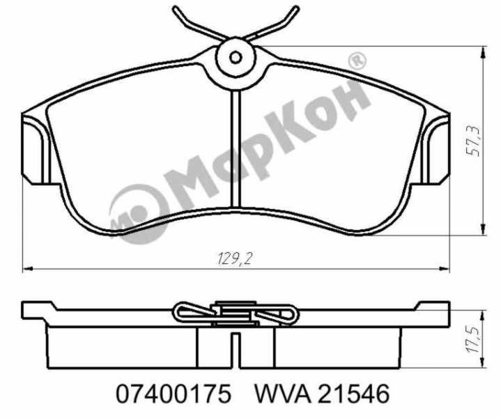 Колодки тормозные дисковые к-т Nissan <b>МАРКОН 07400175</b> - изображение