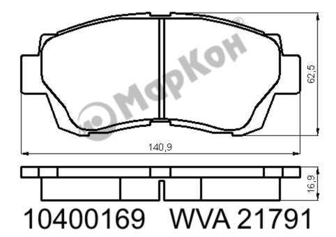 Колодки тормозные дисковые к-т Toyota <b>МАРКОН 10400169</b> - изображение