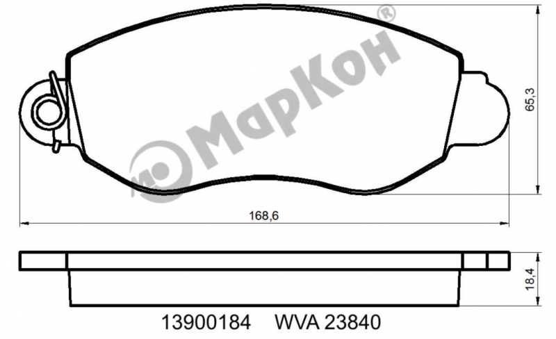 Колодки тормозные дисковые к-т Ford Transit 00- <b>МАРКОН 13900184</b> - изображение