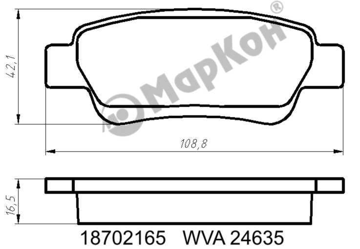Колодки тормозные дисковые к-т с мех. индикатором износа Honda CR-V III задние <b>МАРКОН 18702165</b> - изображение