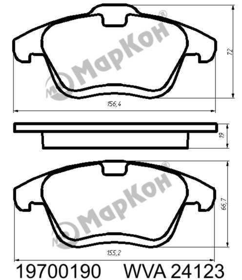 Колодки тормозные дисковые к-т Ford подходит для VOLVO <b>МАРКОН 19700190</b> - изображение