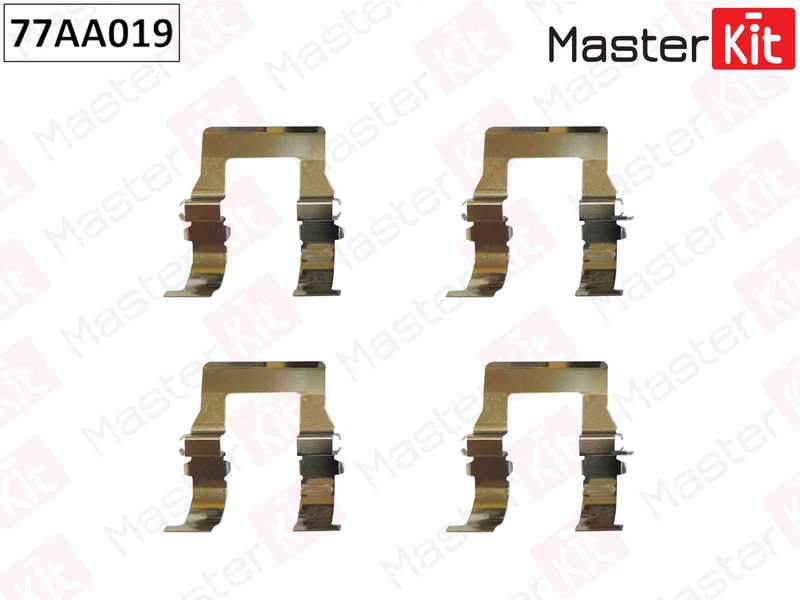 Комплект установочный дисковых колодок MITSUBISHI L200 06-96->12-07, OUTLANDER 05-03->, MONTERO 11- <b>MASTERKIT 77AA019</b> - изображение