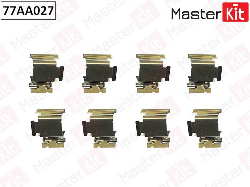 Комплект установочный дисковых колодок FORD MONDEO 00-, TOYOTA AVENSIS 03-, VW GOLF IV, JETTA 05- <b>MASTERKIT 77AA027</b> - изображение