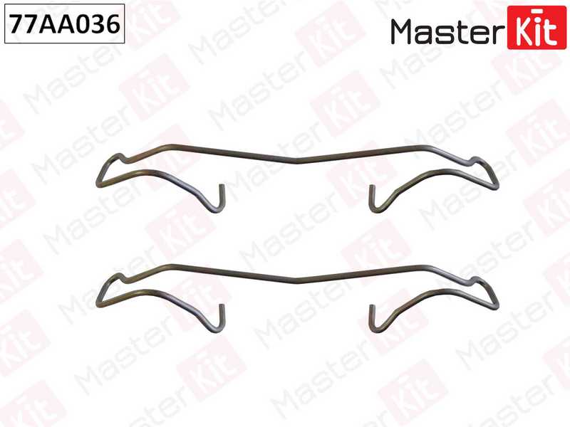 Комплект установочный дисковых колодок SKODA OCTAVIA 02-04->, RAPID 12-, YETI 05-09 <b>MASTERKIT 77AA036</b> - изображение