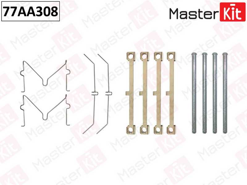 Комплект установочный тормозных колодок TOYOTA LAND CRUISER 01-98-> <b>MASTERKIT 77AA308</b> - изображение