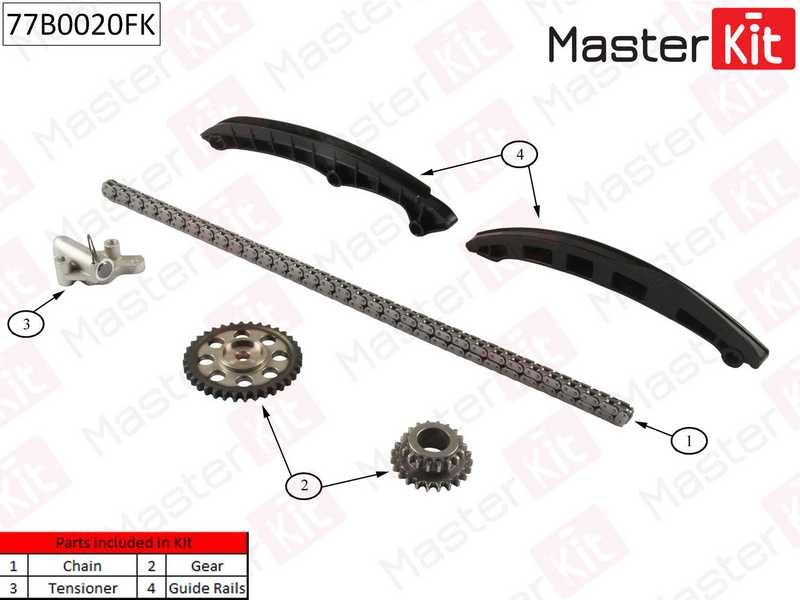 Комплект цепи грм VW GOLF V/VI 1.4 TSI BWK/CAVA 05-13 <b>MASTERKIT 77B0020FK</b> - изображение 1