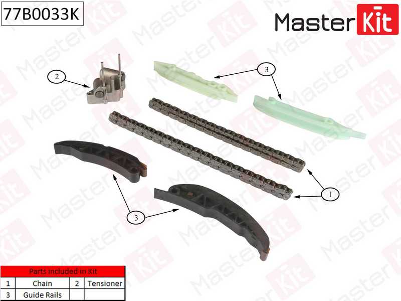 Комплект цепи грм BMW M57N,M47N,N47D без звездочек   <b>MASTERKIT 77B0033K</b> - изображение 1