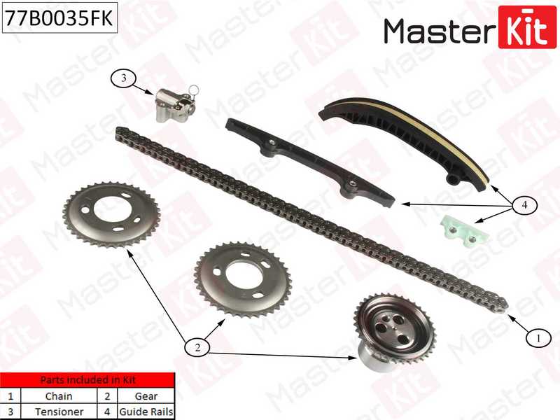 Комплект цепи грм FORD Transit 2,4 Duratorq TC 10- <b>MASTERKIT 77B0035FK</b> - изображение 1