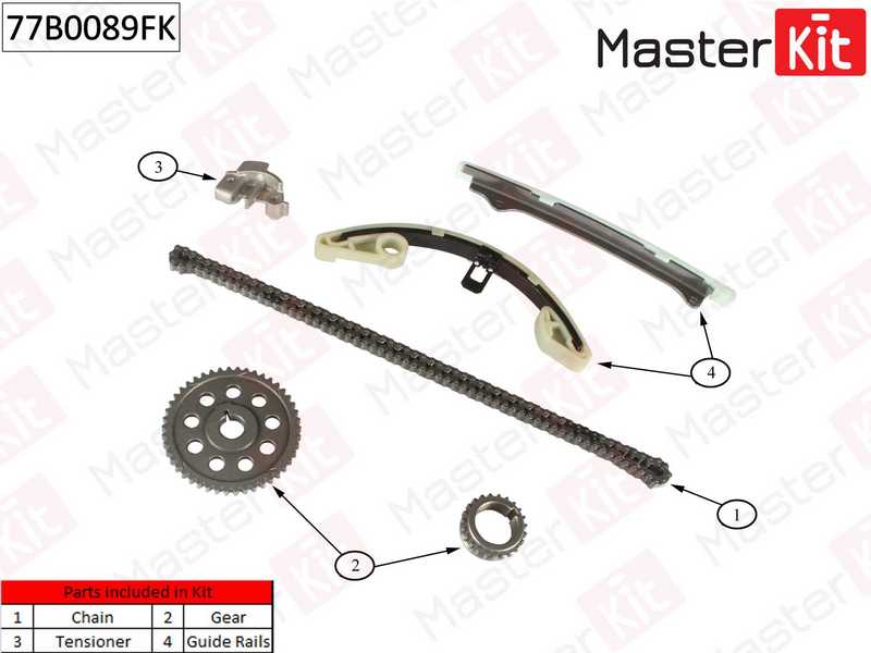Комплект цепи грм HONDA JAZZ 1.3 L 13 <b>MASTERKIT 77B0089FK</b> - изображение 1