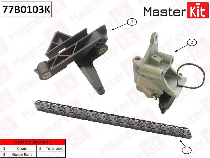 Комплект цепи привода распредвала BMW E39/E53 M52/M54 <b>MASTERKIT 77B0103K</b> - изображение