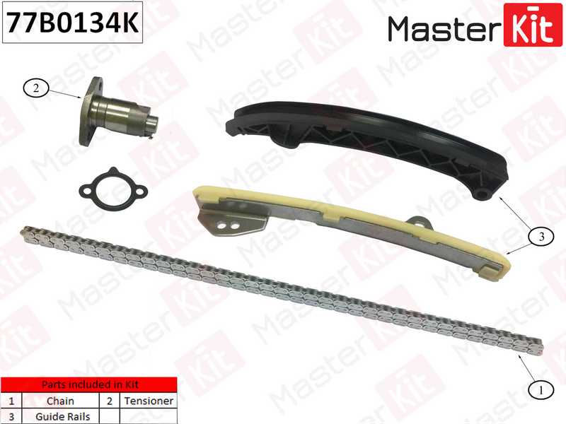 Комплект цепи грм Toyota/Lexus Rav-4/Avensis/NX 3ZR-FAE/3ZR-FE 09- (без звездочек) <b>MASTERKIT 77B0134K</b> - изображение