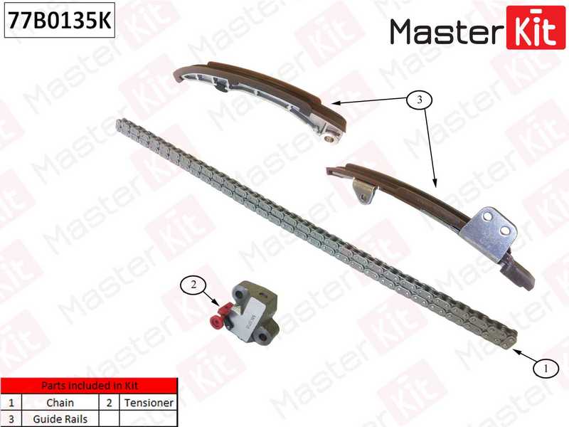 Комплект цепи грм TOYOTA 1NZ-FE,2NZ-FE   <b>MASTERKIT 77B0135K</b> - изображение