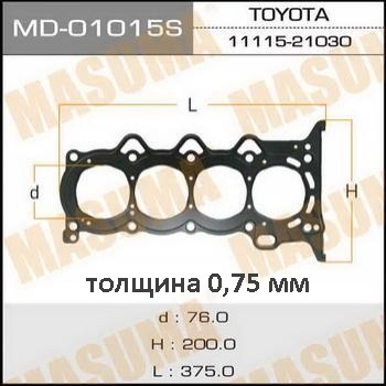 Прокладка голов.блока 'Masuma' 1NZ-FE (110) <b>MASUMA MD-01015S</b> - изображение