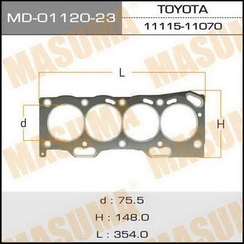 Прокладка голов.блока 'Masuma' 4E-FE, 5E-FE (1/10) <b>MASUMA MD-01120-23</b> - изображение