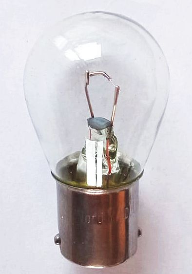 Лампа 12V 21W (P21W) бесцветная ВА15s (1конт.) поворот, стоп-сигнал  - изображение