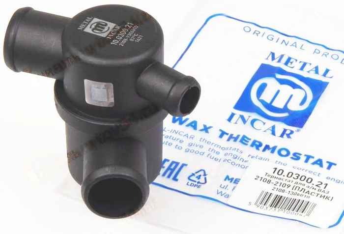 Термостат ВАЗ 2108 87°С пластиковый <b>METAL INСAR 10.0300.21</b> - изображение