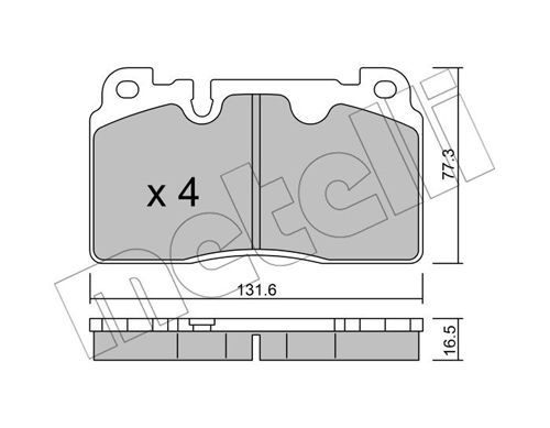 Комплект тормозных колодок, дисковый тормоз <b>METELLI 22-0979-0</b> - изображение