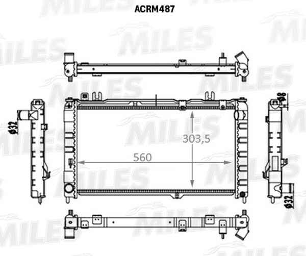 Радиатор NISSAN DATSUN ON-DO 14-/LADA GRANTA 10- MT <b>MILES ACRM487</b> - изображение 1