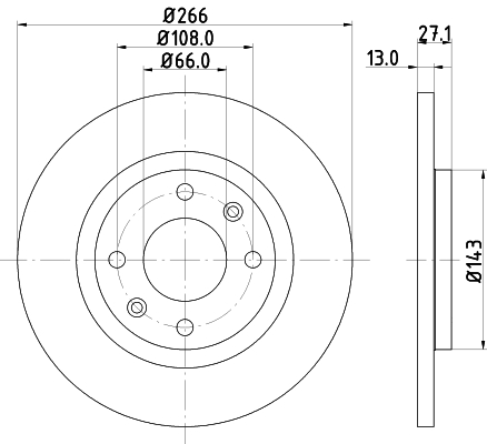 Диск тормозной передний не вентилируемый <b>MINTEX MDC1011C</b> - изображение