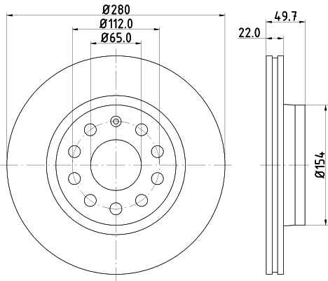 Диск тормозной передний вентилируемый <b>MINTEX MDC1639C</b> - изображение
