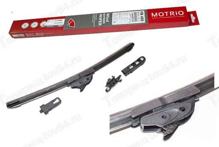Щетка стеклоочистителя бескаркасная 400мм 16' <b>MOTRIO 8660003528</b> - изображение Щетка стеклоочистителя бескаркасная 400мм 16' <b>MOTRIO 8660003528</b> - изображение