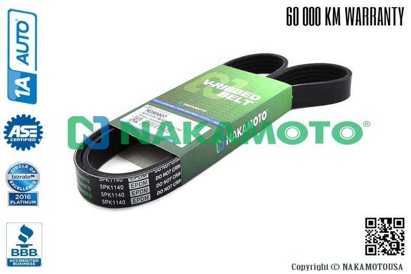 Ремень поликлиновый 5PK1140 <b>NAKAMOTO R090007</b> - изображение