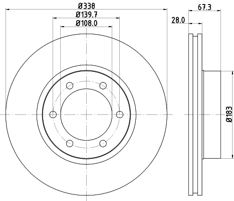 Диск тормозной передний LEXUS, TOYOTA GX, 4 RUNNER, LAND CRUISER, LAND CRUISER, PRADO <b>NISSHINBO ND1045K</b> - изображение