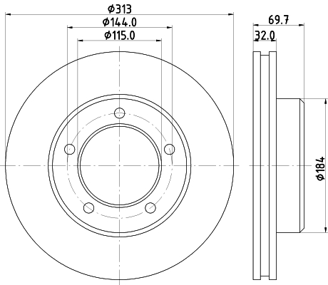Диск тормозной передний LEXUS, TOYOTA LX, LAND CRUISER <b>NISSHINBO ND1047</b> - изображение