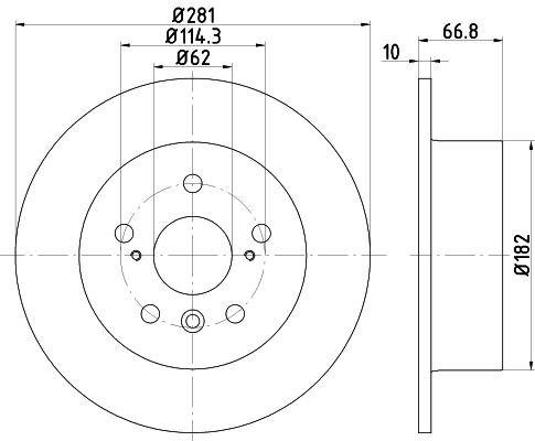 Диск тормозной задний LEXUS, TOYOTA ES , AURION , AURION , CAMRY , CAMRY , CAMRY   <b>NISSHINBO ND1077K</b> - изображение