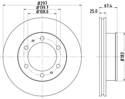 Диск тормозной передний TOYOTA FORTUNER , HILUX VII Pickup <b>NISSHINBO ND1088K</b> - изображение