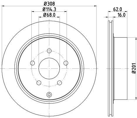Диск тормозной задний NISSAN EX, FX, G Saloon, M , M35, M37, MURANO I , MURANO II , Q50, Q60 Coupe, Q70 <b>NISSHINBO ND2025K</b> - изображение