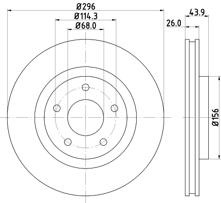 Диск тормозной передний NISSAN JUKE, PULSAR, QASHQAI, ROGUE, SENTRA VI, TIIDA, X-TRAIL, <b>NISSHINBO ND2031K</b> - изображение